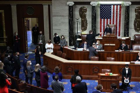 Die Abstimmung von 232-197 für ein Amtsenthebungsverfahren vom Präsident Donald Trump.