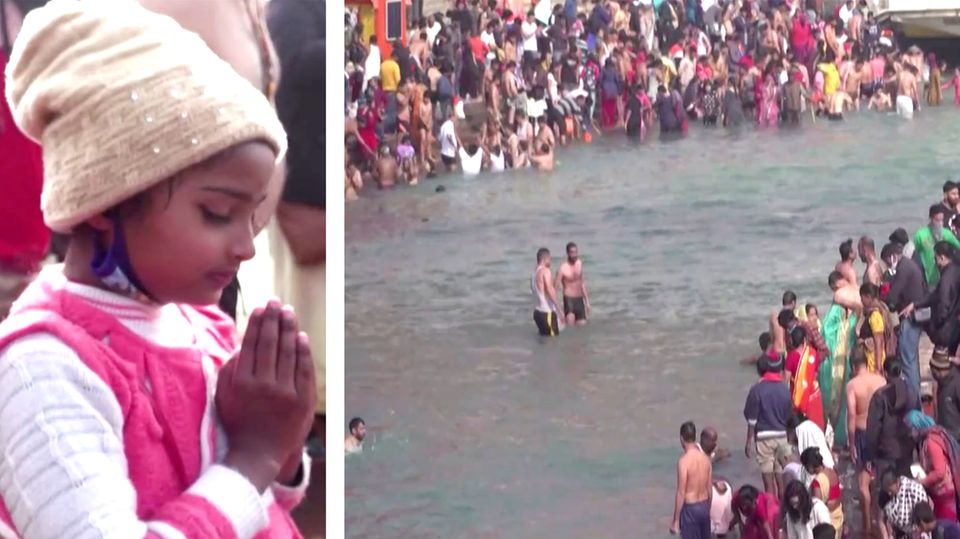 Verstörende Bilder aus Indien: Tausende Hindus pilgern zum Ganges – trotz Corona