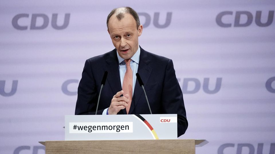 Friedrich Merz beim digitalen Bundesparteitag der CDU