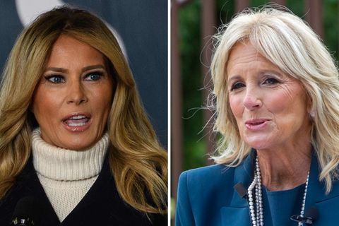 Melania Trump (l.), Jill Biden