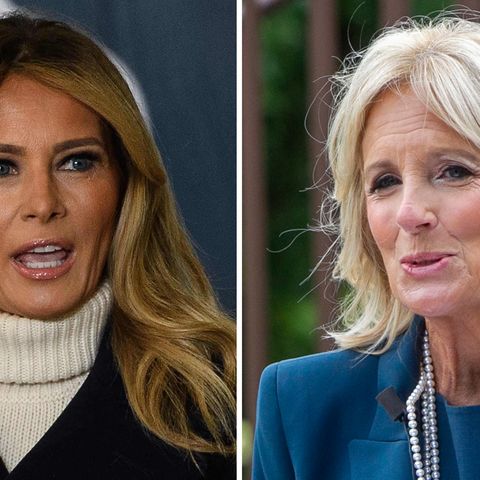 Melania Trump (l.), Jill Biden