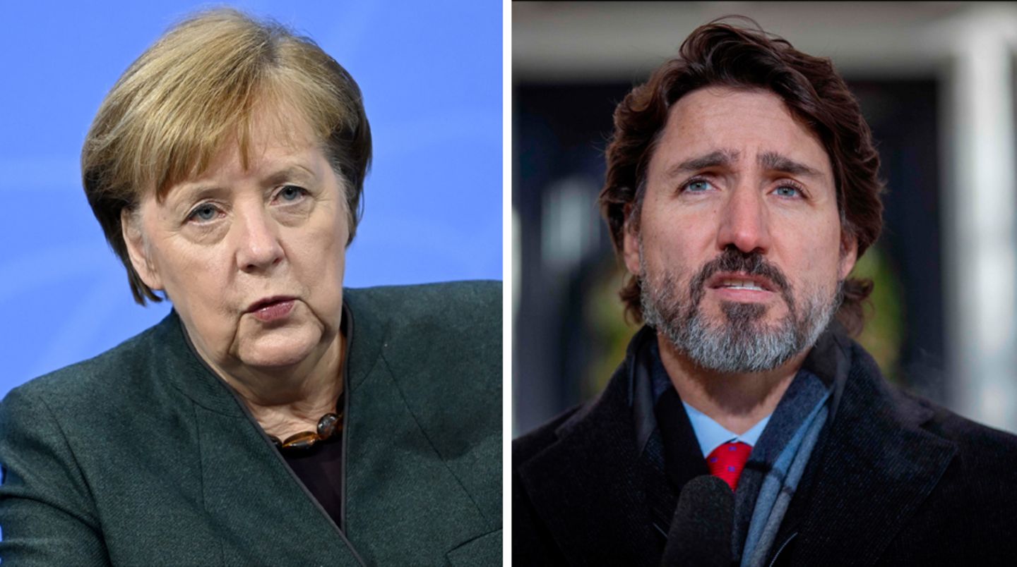 Bundeskanzlerin Angela Merkel (l.) und der kanadische Premierminister Justin Trudeau