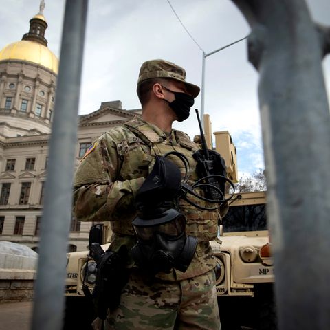 Washington : Geisterstadt und Kriegszone: Eindrücke aus einer Stadt an einem historischen Tag