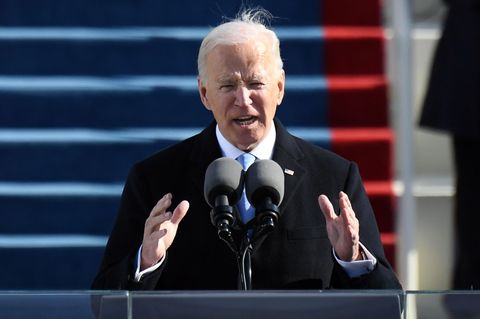 Joe Biden während seiner Antrittsrede als US-Präsident vor dem Kapitol