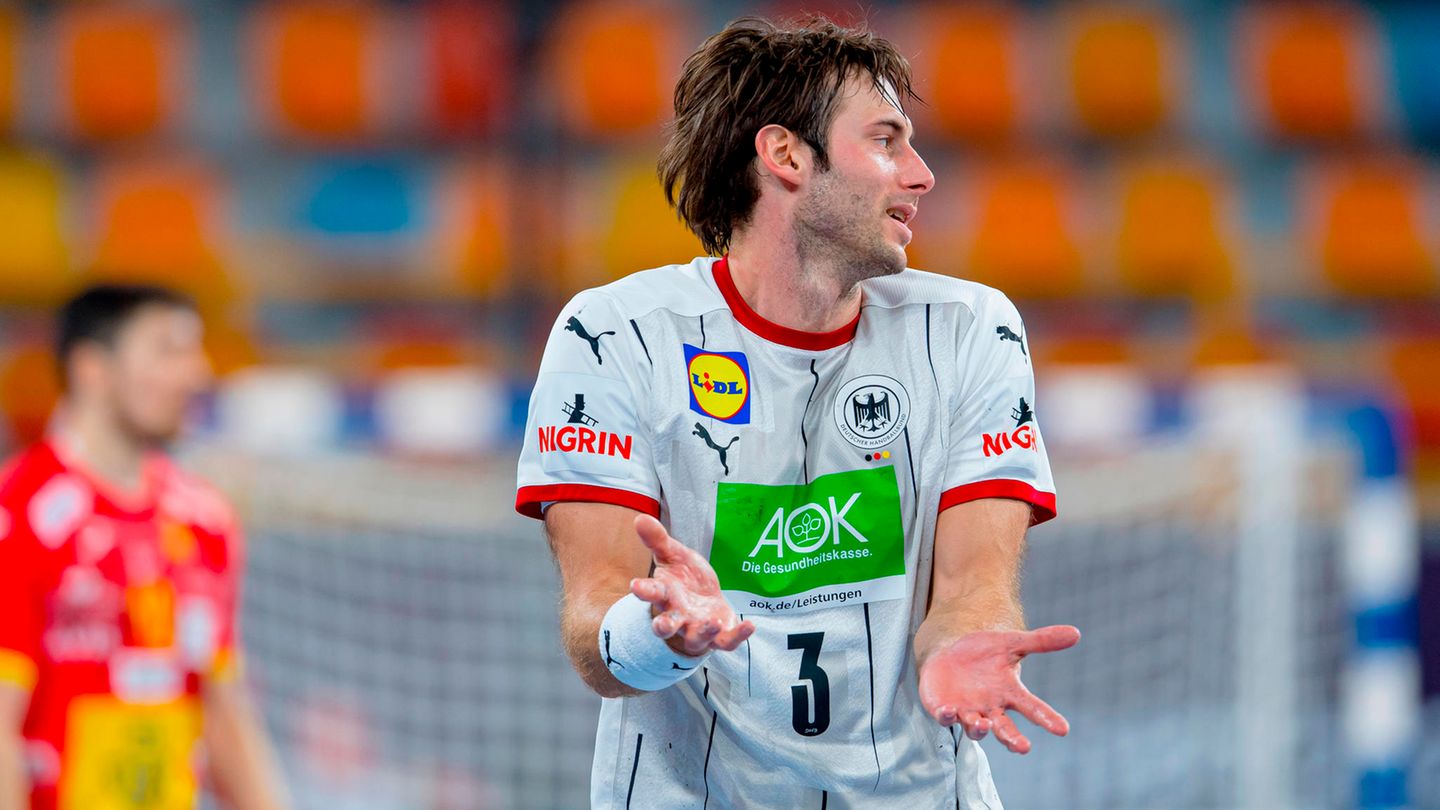 Uwe Gensheimer im Spiel der deutschen Nationalmannschaft gegen Spanien bei der Handball-WM in Kairo