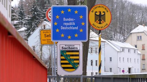 Kaum Verkehr herrscht an der deutsch-tschechischen Grenze