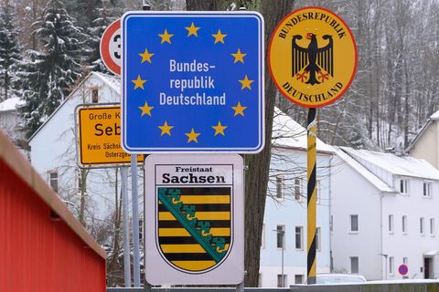 Kaum Verkehr herrscht an der deutsch-tschechischen Grenze