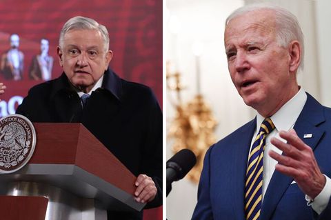 Mexikos Präsident Andrés Manuel López Obrador (l.) und US-Präsident Joe Biden (r.)
