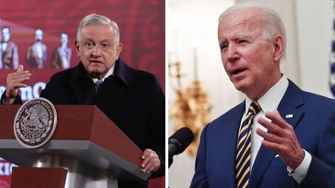 Mexikos Präsident Andrés Manuel López Obrador (l.) und US-Präsident Joe Biden (r.)