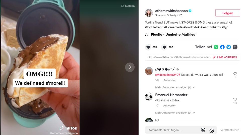 Auf TikTok geht derzeit ein Food-Trend mit dem Namen "Tortilla Wrap Hack" viral