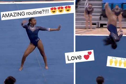 Nina Dennis: Turnerin begeistert mit besonderer Choreografie Stars und Internet-User