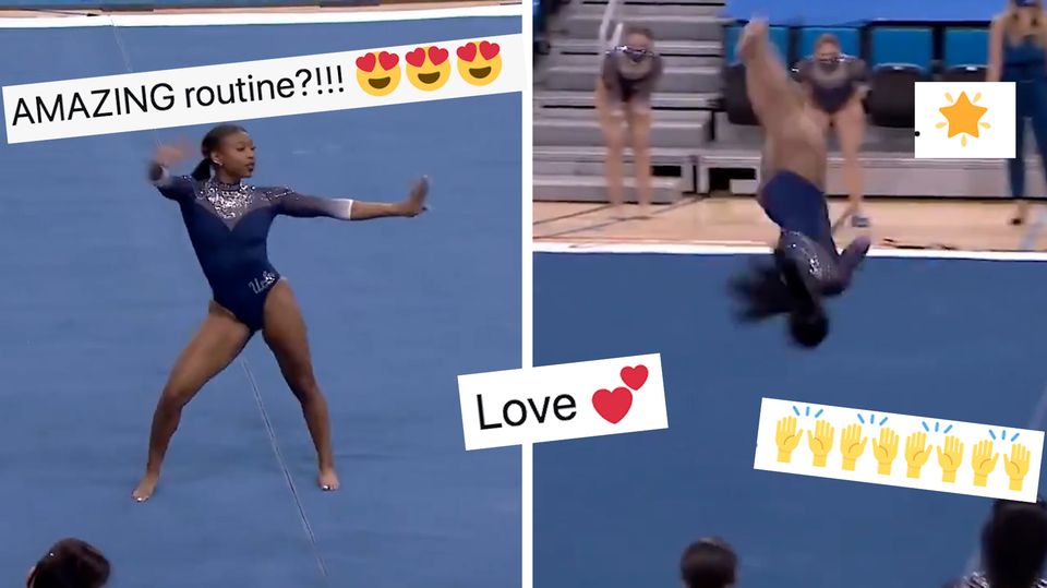 Nina Dennis: Turnerin begeistert mit besonderer Choreografie Stars und Internet-User