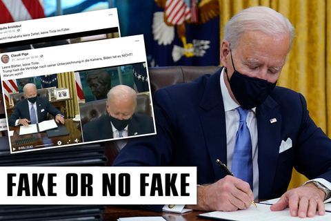 Unterschreibt Biden Dekrete mit leerem Stift? Das Video im Faktencheck
