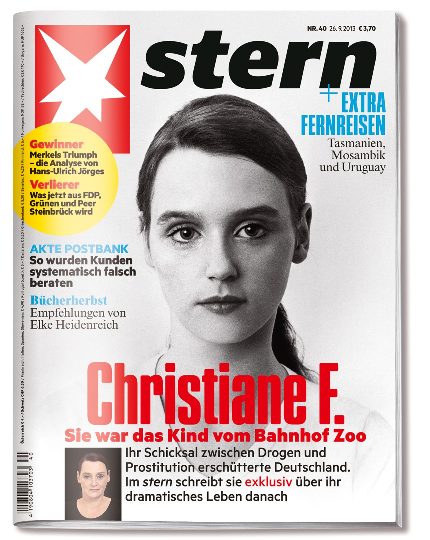 "Wir Kinder vom Bahnhof Zoo": Im September 2013 widmete der stern Christiane F. noch einmal eine Titelgeschichte. Die mittlerweile 51-Jährige schildert darin, wie es ihr ergangen ist, nachdem sie durch die stern-Serie, das Buch und den Film weltberühmt wurde. Sie erzählt von einem Leben voller glamouröser Momente, in denen sie mit Billy Idol Saft getrunken hat, Nina Hagen traf und beim Abendessen neben Friedrich Dürrenmatt saß. Aber auch von Tiefpunkten und Rückfällen in die Drogensucht. Im September 2013 widmete der stern Christiane F. noch einmal eine Titelgeschichte. Die mittlerweile 51-Jährige schildert darin, wie es ihr ergangen ist, nachdem sie durch die stern-Serie, das Buch und den Film weltberühmt wurde. Sie erzählt von einem Leben voller glamouröser Momente, in denen sie mit Billy Idol Saft getrunken hat, Nina Hagen traf und beim Abendessen neben Friedrich Dürrenmatt saß. Aber auch von Tiefpunkten und Rückfällen in die Drogensucht.