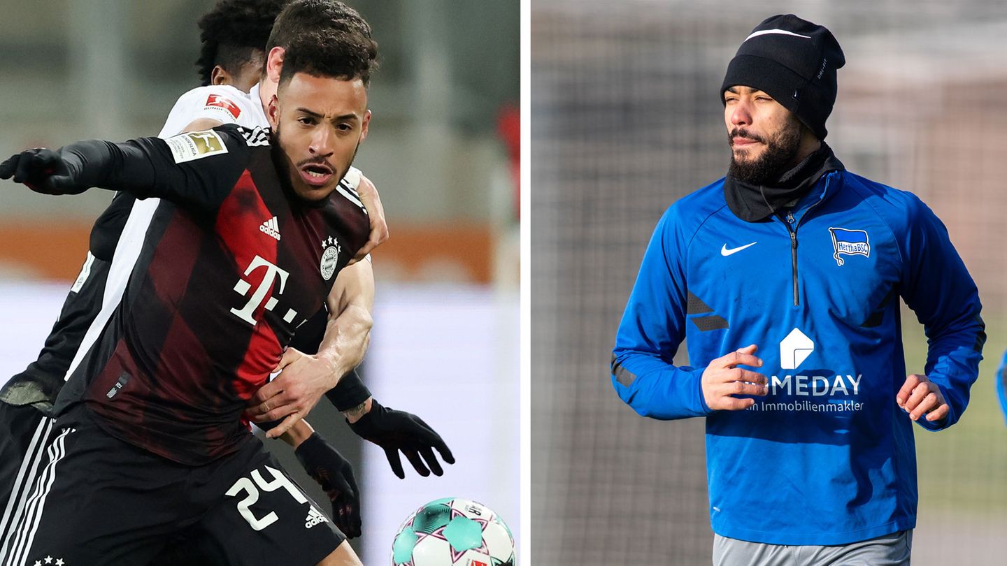 Bayern-Spieler Corentin Tolisso (l.) und Hertha-Profi Matheus Cunha müssen beide blechen, weil sie sich neue Tatoos stechen lassen haben