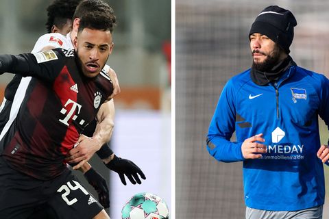 Bayern-Spieler Corentin Tolisso (l.) und Hertha-Profi Matheus Cunha müssen beide blechen, weil sie sich neue Tatoos stechen lassen haben