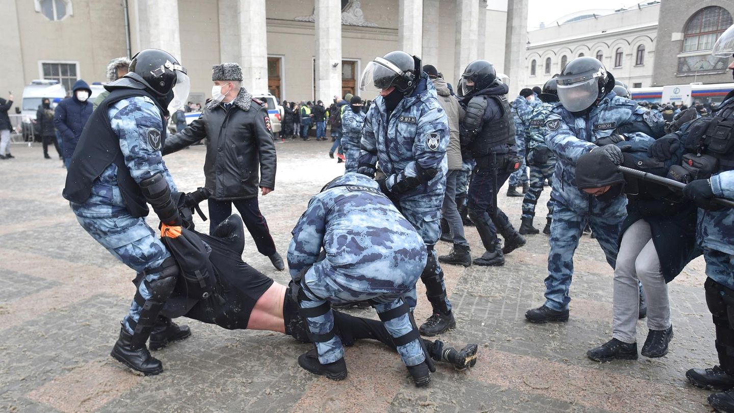 Festnahme in Moskau, der Hauptstadt Russlands