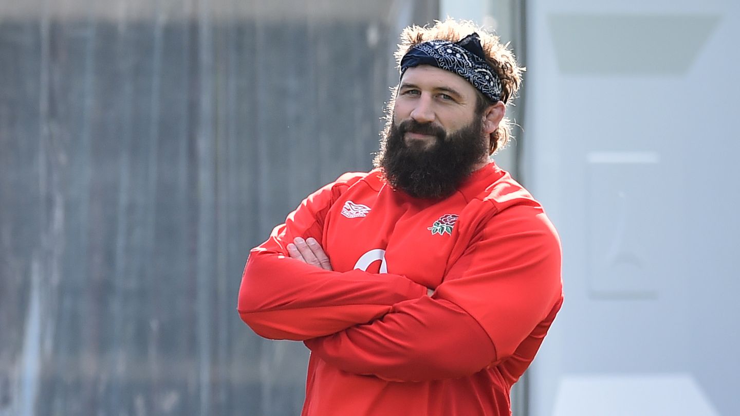Rugby-Spieler Joe Marler bei einer Trainingssession