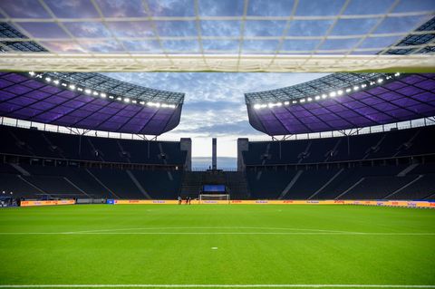 Berliner Olympiastadion vor einem Coronavirus-Geisterspiel in der Fußball-Bundesliga