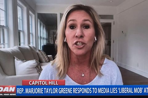 QAnon-Anhängerin Marjorie Green auf "One America News"