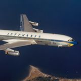 Das Flaggschiff der Lufthansa in den 1960er Jahren: Bis zum 30. April 1977 waren die Jets vom Typ Boeing 707-430 im Einsatz.