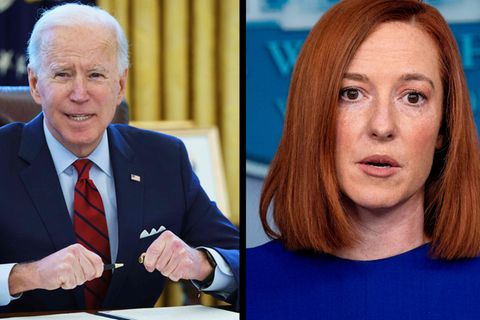 Joe Biden und Pressesprecherin Jen Psaki