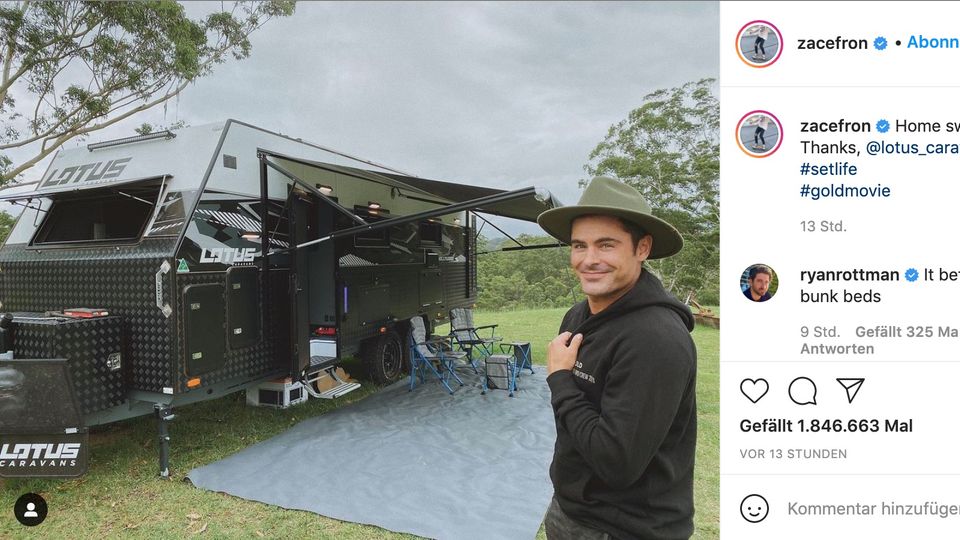 Neuer Lebensmittelpunkt: Im Luxus-Camper unterwegs: Zac Efron fühlt sich in Australien ganz zu Hause