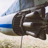 Technik aus den späten 1950er Jahren: Eines der vier Rolls-Royce Conway Mk 508 Turbofan-Triebwerke.