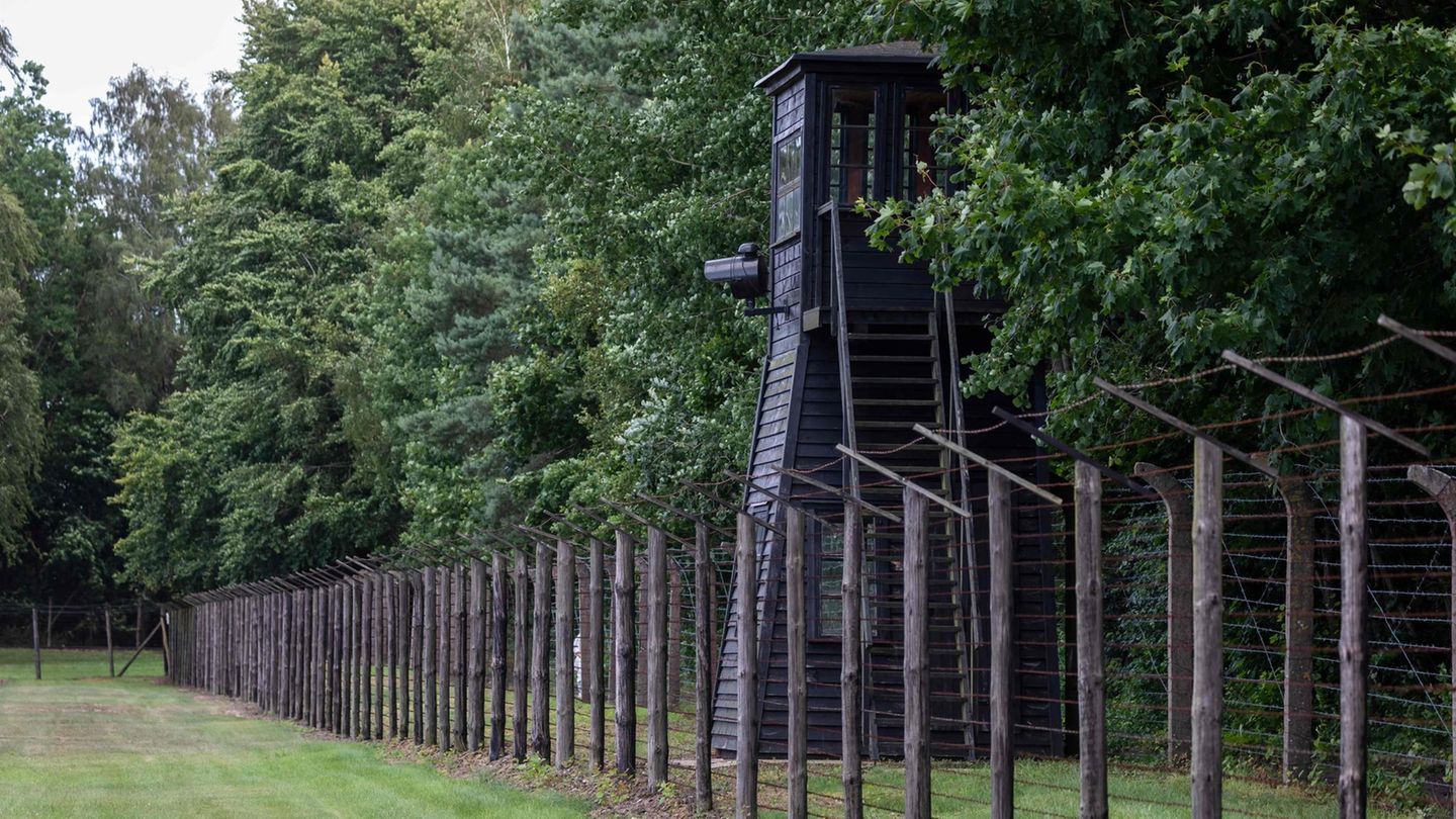 Wachturm des ehemaligen Konzentrationslagers Stutthof bei Danzig.