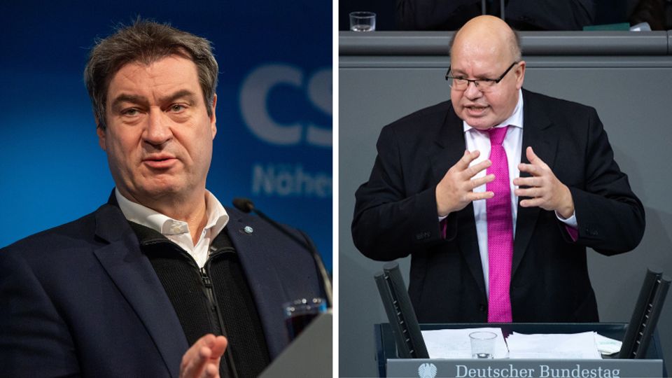 Vor Bund-Länder-Treffen: CSU-Chef Markus Söder und Wirtschaftsminister Peter Altmaier CSU-Chef Markus Söder und Wirtschaftsminister Peter Altmaier