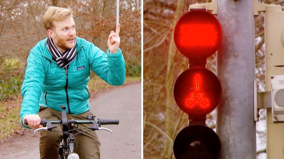 Ampel bringt die geduldigsten Radfahrer an ihre Grenzen