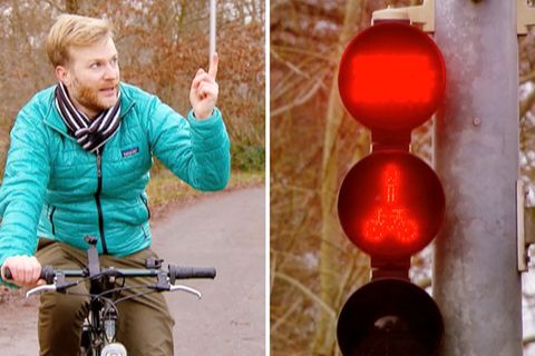 Ampel bringt die geduldigsten Radfahrer an ihre Grenzen
