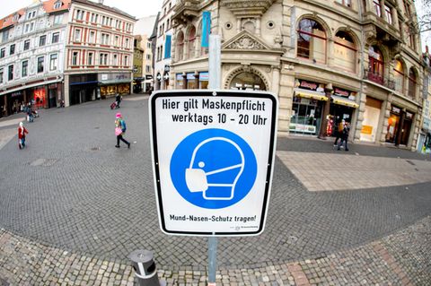 Die menschenleere Innenstadt von Braunschweig