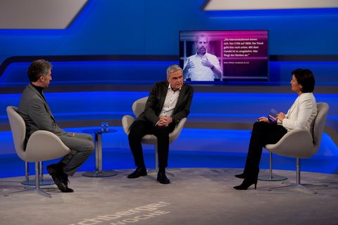 Zu Gast bei Moderatorin Sandra Maischberger waren unter anderem der Intensivmediziner Uwe Janssens (M.) und der Tübinger Oberbürgermeister Boris Palmer
