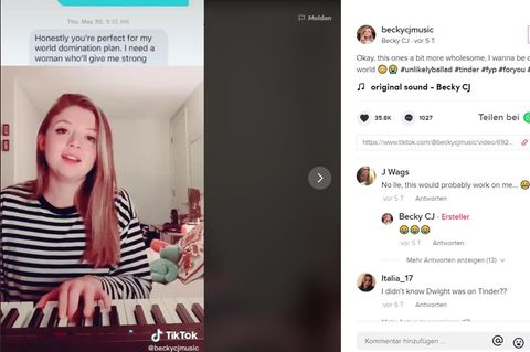 Becky Carewe-Jeffries vertont Horror-Nachrichten, die sie auf Tinder erhält, in gefühlvolle Balladen