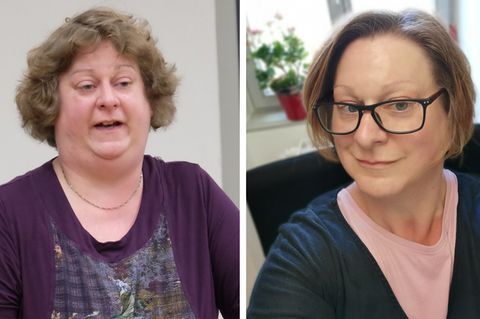 Das Bild links stammt aus dem Jahr 2016, damals quälten Annette Schäfer Übergewicht und Bluthochdruck. Das rechte Bild ist aktuelleren Datums. 