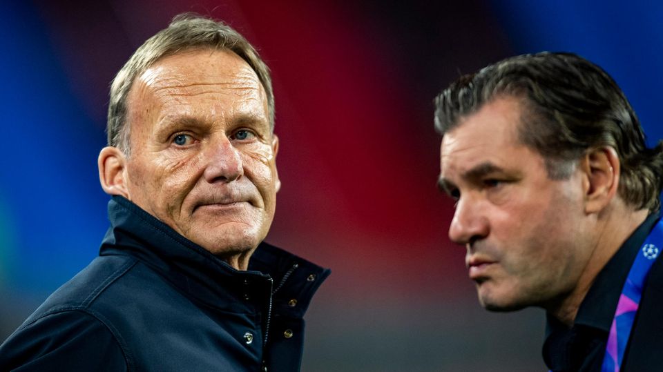 Dortmunds Geschäftsführer Hans-Joachim Watzke (l.) und Sportdirektor Michael Zorc