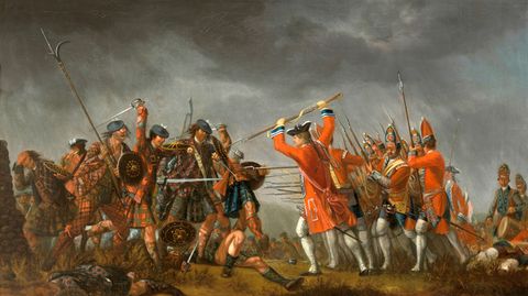 Nach der Schlacht von Culloden vernichteten die Engländer planmäßig eine ganze Kultur ("The Battle of Culloden, David Morier, 1746).