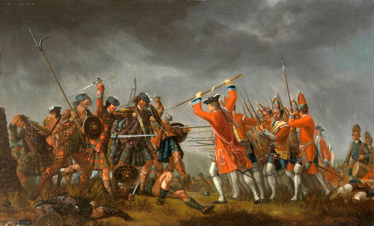 Nach der Schlacht von Culloden vernichteten die Engländer planmäßig eine ganze Kultur ("The Battle of Culloden, David Morier, 1746).