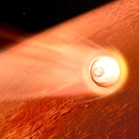 Landeanflug auf den Mars beginnt
