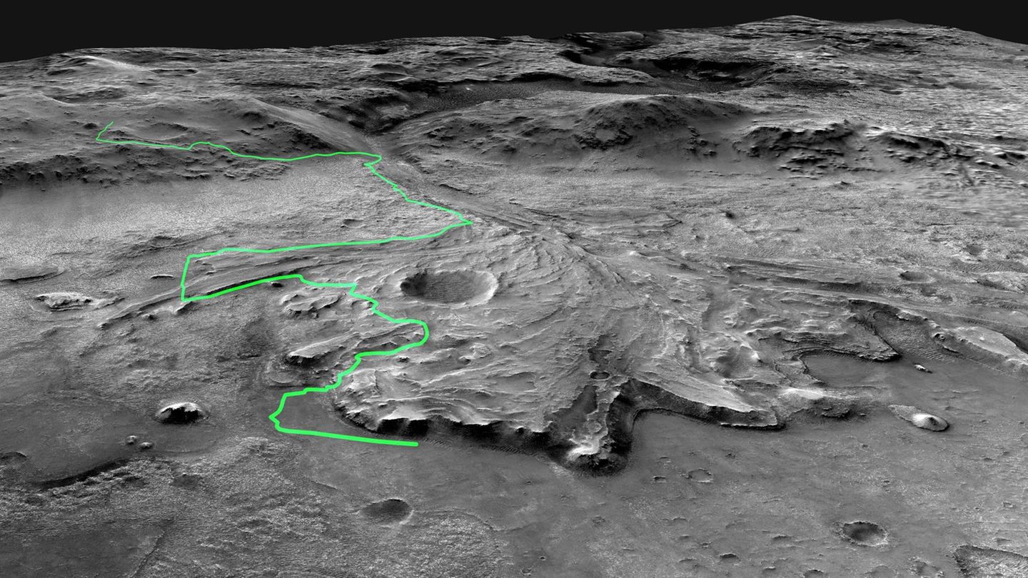 Dieser Weg wird ein weiter sein Die Route von "Perseverance" auf dem Mars