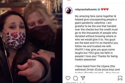 Robyn Schall: Comedian sammelt 13.000 Dollar Spenden und überrascht Gastronomie-Angestellte