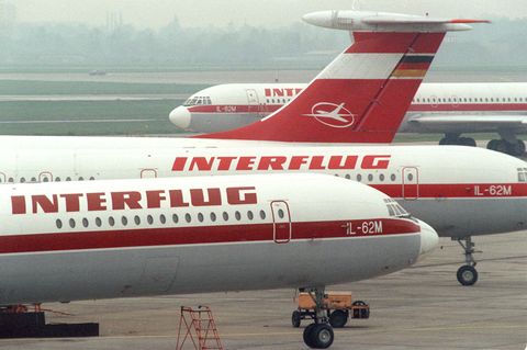 Flugzeuge der Interflug auf dem Flughafen Berlin-Schönefeld