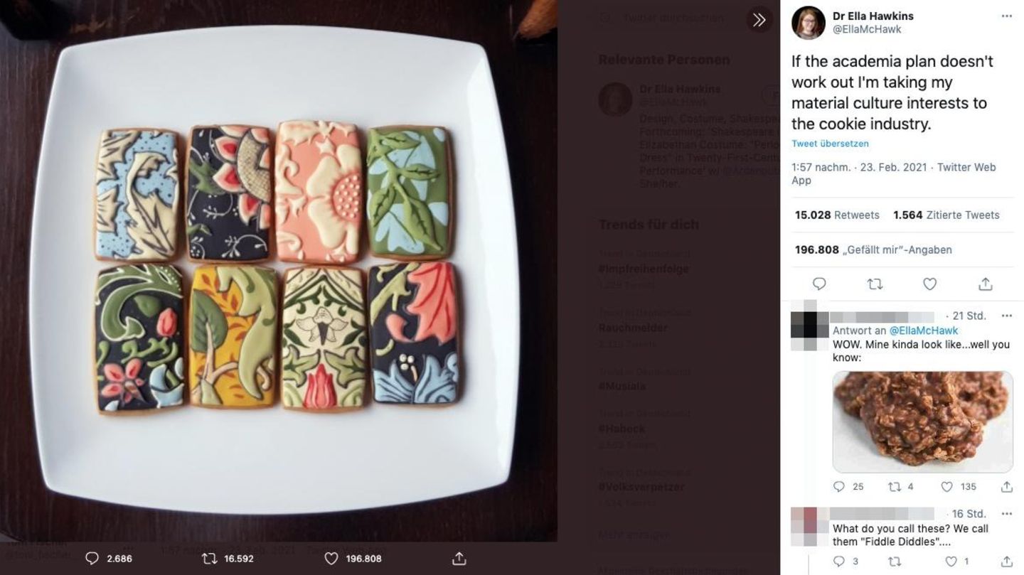 Tweet: Fein bemalte Kekse