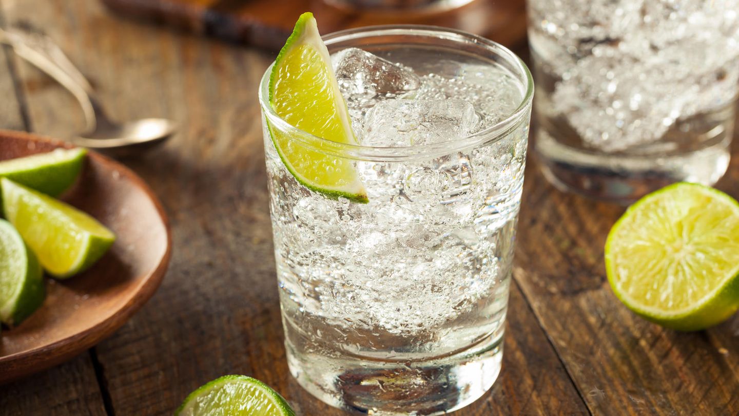 Ein Glas Gin mit Limetten