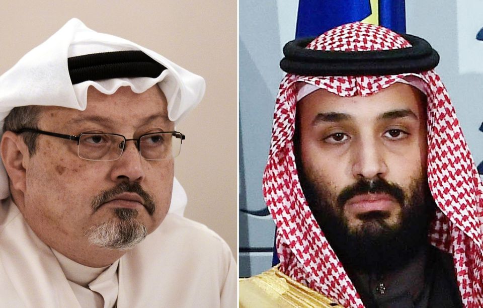 Der Journalist Jamal Khashoggi (l.) und Saudi-Arabiens Kronprinz Mohammed bin Salman