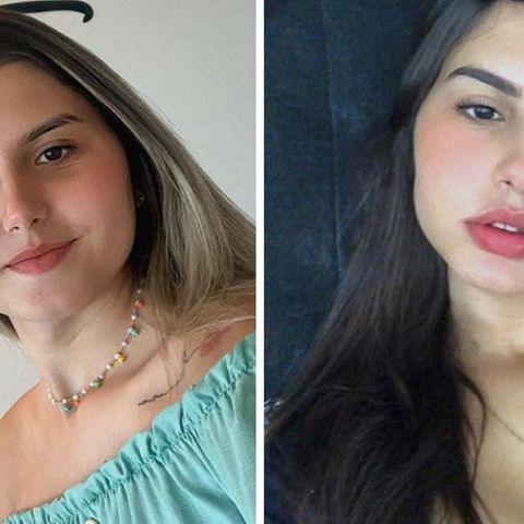 Sofia Albuquerck (l.) and her identical twin sister Mayla Rezende (r.) after her gender reassignment surgery