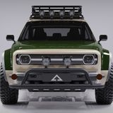 Das ganze Gedeck: Bullenfänger, Rohrkorb und einen  Batterie Zusatzscheinwerfer.