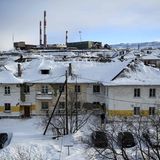 Blick auf das Hüttenwerk der russischen Firma Nornickel, das zum 1. März 2021 stillgelegt werden musste