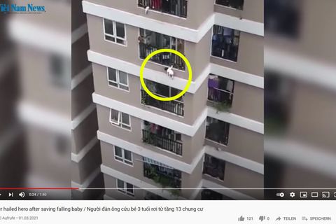Das Kind stürzte aus dem zwölften Stock eines Hochhauses in Hanoi